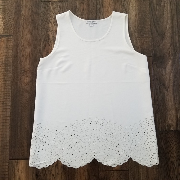 Katherine Barclay Tops - Katherine Barclay sleeveless white cutout top